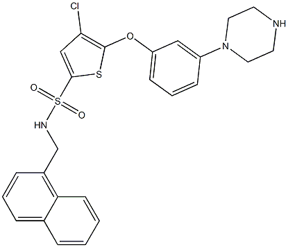 4-Chloro-N-(naphthalen-1-ylmethyl)-5-(3-(piperazin-1-yl)phenoxy)thiophene-2-sulfonamide CAS#: 1261576-81-1