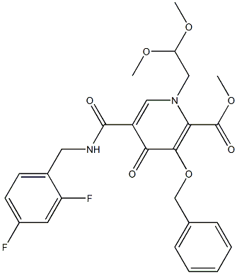 5-[[[(2,4-Difluorophenyl)methyl]amino]carbonyl]-1-(2,2-dimethoxyethyl)-1,4-dihydro-4-oxo-3-(phenylmethoxy)-2-pyridinecarboxylic acid methyl ester CAS#: 1229006-21-6