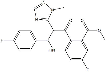 5-Quinolinecarboxylic acid, 7-fluoro-2-(4-fluorophenyl)-1,2,3,4-tetrahydro-3-(1-Methyl-1H-1,2,4-triazol-5-yl)-4-oxo-, Methyl ester CAS#: 1322616-36-3