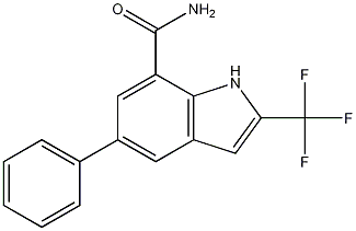 5-phenyl-2-(trifluoromethyl)-1H-indole-7-carboxamide CAS#: 1211597-10-2