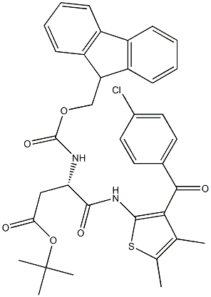 Butanoic acid, 4-[[3-(4-chlorobenzoyl)-4,5-diMethyl-2-thienyl]aMino]-3-[[(9H-fluoren-9-ylMethoxy)carbonyl]aMino]-4-oxo-, 1,1-diMethylethyl ester, (3S)- CAS#: 1268524-65-7