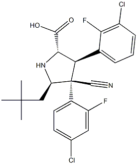 L-Proline, 3-(3-chloro-2-fluorophenyl)-4-(4-chloro-2-fluorophenyl)-4-cyano-5-(2,2-diMethylpropyl)-, (3R,4S,5R)- CAS#: 1219089-32-3