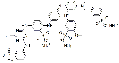 Phenazinium, 3-[[4-[[4-chloro-6-[(3-phosphonophenyl)amino]-1,3,5-triazin-2-yl]amino]-2-sulfophenyl]amino]-7-[ethyl[(3-sulfophenyl)methyl]amino]-5-(4-methoxy-3-sulfophenyl)-, hydroxide, inner salt, triammonium salt CAS#: 70851-44-4
