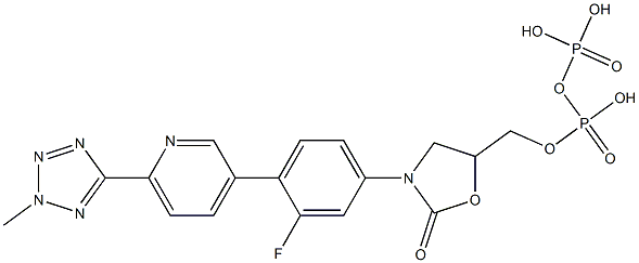((R)-3-(3-fluoro-4-(6-(2-methyl-2H-tetrazol-5-yl)pyridin-3-yl)phenyl)-2-oxooxazolidin-5-yl)methyl trihydrogen diphosphate CAS#: 1239662-48-6