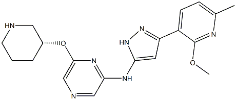 (R)-N-(3-(2-methoxy-6-methylpyridin-3-yl)-1H-pyrazol-5-yl)-6-(piperidin-3-yloxy)pyrazin-2-amine CAS#: 1375637-35-6