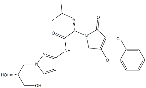(S)-2-(4-(2-chlorophenoxy)-2-oxo-2,5-dihydro-1H-pyrrol-1-yl)-N-(1-((R)-2,3-dihydroxypropyl)-1H-pyrazol-3-yl)-4-MethylpentanaMide CAS#: 1191995-00-2