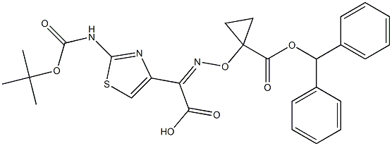 (Z)-2-((1-((benzhydryloxy)carbonyl)cyclopropoxy)imino)-2-(2-((tert-butoxycarbonyl)amino)thiazol-4-yl)aceticacid CAS#: 1225209-44-8