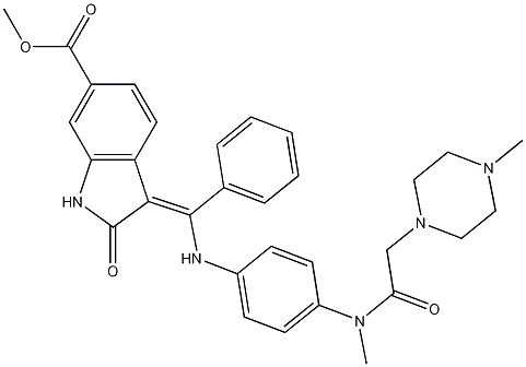 (Z)-methyl 3-((4-(N-methyl-2-(4-methylpiperazin-1-yl)acetamido)phenylamino)(phenyl)methylene)-2-oxoindoline-6-carboxylate CAS#: 1160294-26-7