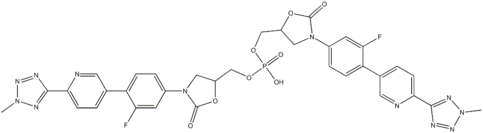 bis(((R)-3-(3-fluoro-4-(6-(2-methyl-2H-tetrazol-5-yl)pyridin-3-yl)phenyl)-2-oxooxazolidin-5-yl)methyl) hydrogen phosphate CAS#: 1256966-02-5