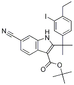 tert-butyl 6-cyano-2-(2-(4-ethyl-3-iodophenyl)propan-2-yl)-1H-indole-3-carboxylate CAS#: 1256584-75-4