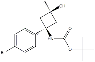 tert-butyl trans-1-(4-bromophenyl)-3-hydroxy-3-methylcyclobutylcarbamate CAS#: 1247898-38-9