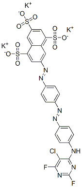 tripotassium 7-[[4-[[4-[(5-chloro-2,6-difluoro-4-pyrimidinyl)amino]phenyl]azo]phenyl]azo]naphthalene-1,3,5-trisulphonate CAS#: 71720-86-0