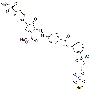 trisodium 4,5-dihydro-5-oxo-4-[[4-[[[3-[[2-(sulphonatooxy)ethyl]sulphonyl]phenyl]amino]carbonyl]phenyl]azo]-1-(4-sulphonatophenyl)-1H-pyrazole-3-carboxylate CAS#: 72187-36-1