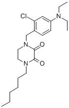 1-(2-Chloro-4-(diethylamino)benzyl)-4-hexyl-2,3-piperazinedione CAS#: 77918-00-4
