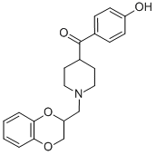 (1-((2,3-Dihydro-1,4-benzodioxin-2-yl)methyl)-4-piperidinyl)(4-hydroxy phenyl)methanone CAS#: 76335-57-4