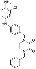 1-(4-(5-amino-6-chloro-2-pyridyl)aminobenzyl)-4-benzyl-2,3-dioxopiperazine CAS#: 77918-04-8