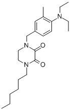 1-(4-(Diethylamino)-3-methylbenzyl)-4-hexyl-2,3-piperazinedione CAS#: 77918-02-6