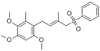 1-((E)-4-BENZENESULFONYL-3-METHYL-BUT-2-ENVYL)-2,4,5-TETRAMETHOXY-6-METHYL BENZENE CAS#: 73875-21-5
