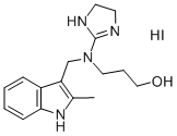 1-Propanol, 3-(N-(2-imidazolin-2-yl)-N-(2-methyl-3-indolylmethyl)amino )-, hydriodide CAS#: 77587-73-6