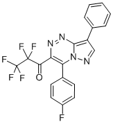 1-Propanone, 1-(4-(4-fluorophenyl)-8-phenylpyrazolo(5,1-c)(1,2,4)triaz in-3-yl)-2,2,3,3,3-pentafluoro- CAS#: 72307-48-3