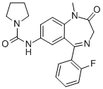 1-Pyrrolidinecarboxamide, N-(5-(2-fluorophenyl)-2,3-dihydro-1-methyl-2 -oxo-1H-1,4-benzodiazepin-7-yl)- CAS#: 74858-71-2
