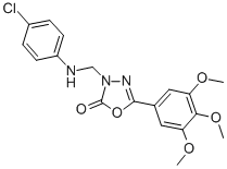 1,3,4-Oxadiazol-2(3H)-one, 3-(((4-chlorophenyl)amino)methyl)-5-(3,4,5- trimethoxyphenyl)- CAS#: 73484-43-2