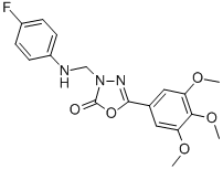 1,3,5-Oxadiazol-2(3H)-one, 3-(((4-fluorophenyl)amino)methyl)-5-(3,4,5- trimethoxyphenyl)- CAS#: 73484-44-3