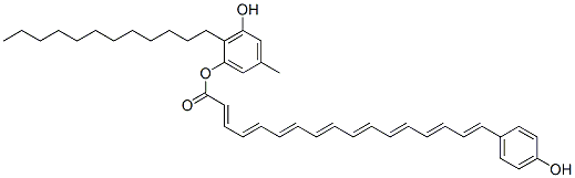 17-(4-Hydroxyphenyl)-2,4,6,8,10,12,14,16-heptadecaoctaenoic acid 2-dodecyl-3-hydroxy-5-methylphenyl ester CAS#: 75013-59-1
