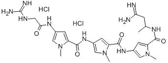 1H-Pyrrole-2-carboxamide, 4-(((4-((((aminoiminomethyl)amino)acetyl)ami no)-1-methyl-1H-pyrrol-2-yl)carbonyl)amino)-N-(5-(((2-(aminoiminomethy l)-1-methylethyl)amino)carbonyl)-1-methyl-1H-pyrrol-3-yl)-1-methyl-, d ihydrochloride CAS#: 74687-37-9