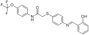 2-[(4-{[(E)-(2-hydroxyphenyl)methylidene]amino}phenyl)sulfanyl]-N-[4-(trifluoromethoxy)phenyl]acetamide CAS#: 765285-05-0