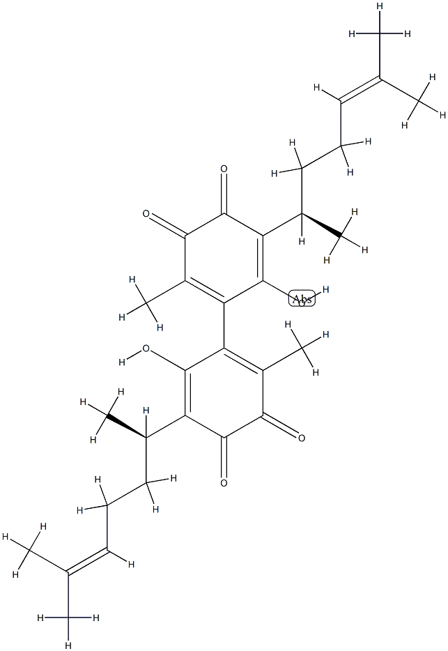 2,2'-Dimethyl-4,4'-dihydroxy-5,5'-bis[(R)-1,5-dimethyl-4-hexenyl]-1,1'-bi[1,4-cyclohexadiene]-3,3',6,6'-tetrone CAS#: 77416-47-8