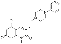 2,5(1H,6H)-Quinolinedione, 7,8-dihydro-3-(2-(4-(2-methylphenyl)-1-pipe razinyl)ethyl)-4,7,7-trimethyl- CAS#: 75574-62-8
