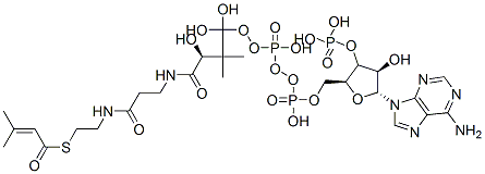 [(2S,3S,4R,5R)-5-(6-aminopurin-9-yl)-4-hydroxy-2-[[hydroxy-[hydroxy-[3-hydroxy-2,2-dimethyl-3-[2-[2-(3-methylbut-2-enoylsulfanyl)ethylcarbamoyl]ethylcarbamoyl]propoxy]phosphoryl]oxy-phosphoryl]oxymethyl]oxolan-3-yl]oxyphosphonic acid CAS#: 793193-48-3