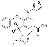 3-(2-ethyl-5-methyl-pyrrol-1-yl)sulfonyl-4-phenoxy-5-(thiophen-3-ylmet hylamino)benzoic acid CAS#: 76557-35-2