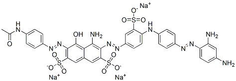 3-[[4-(Acetylamino)phenyl]azo]-5-amino-6-[[4-[[4-[(2,4-diaminophenyl)azo]phenyl]amino]-3-sulfophenyl]azo]-4-hydroxy-2,7-naphthalenedisulfonic acid trisodium salt CAS#: 72894-19-0