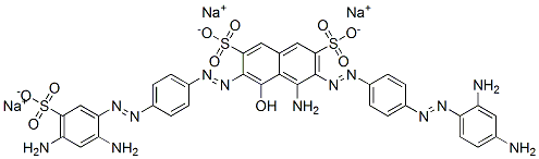 4-Amino-3-[[4-[(2,4-diaminophenyl)azo]phenyl]azo]-6-[[4-[(2,4-diamino-5-sulfophenyl)azo]phenyl]azo]-5-hydroxy-2,7-naphthalenedisulfonic acid trisodium salt CAS#: 72918-27-5