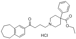 4-Piperidinecarboxylic acid, 1-(4-oxo-4-(6,7,8,9-tetrahydro-5H-benzocy clohepten-2-yl)butyl)-4-phenyl-, ethyl ester, hydrochloride CAS#: 74422-45-0