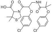 4-Thiazolidinecarboxylic acid, 3-(3-(2-(p-chlorophenoxy)-2-methylpropi onamido)-2-(p-chlorophenoxy)propionyl)-5,5-dimethyl- CAS#: 74007-99-1
