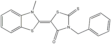 4-Thiazolidinone, 5-(3-methyl-2(3H)-benzothiazolylidene)-3-(phenylmethyl)-2-thioxo- CAS#: 79610-23-4