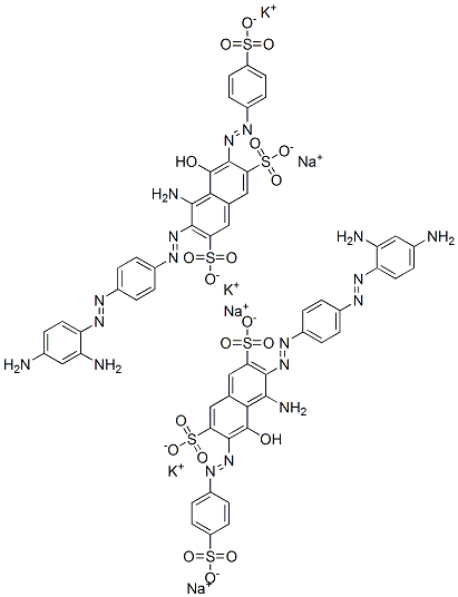 4-amino-3-[[4-[(2,4-diaminophenyl)azo]phenyl]azo]-5-hydroxy-6-[(4-sulphophenyl)azo]naphthalene-2,7-disulphonic acid, potassium sodium salt CAS#: 72906-31-1