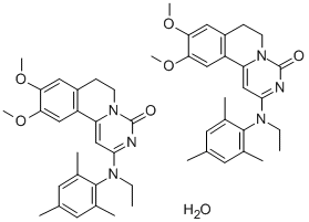 4H-Pyrimido(6,1-a)isoquinolin-4-one, 6,7-dihydro-9,10-dimethoxy-2-(eth yl(2,4,6-trimethylphenyl)amino)-, hydrate (2:1) CAS#: 76536-69-1