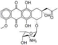 5,12-Naphthacenedione, 10-((3-amino-2,3,6-trideoxy-alpha-L-lyxo-hexopy ranosyl)oxy)-7,8,9,10-tetrahydro-6,8,11-trihydroxy-1-methoxy-8-(2-oxop ropyl)-, (8S-cis)- CAS#: 79438-97-4