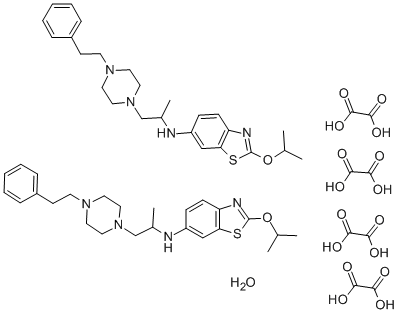 6-(1-Methyl-2-(4-phenethylpiperazino)ethyl)-amino-2-isopropoxy-benzoth iazole oxalate hydrate CAS#: 77563-08-7