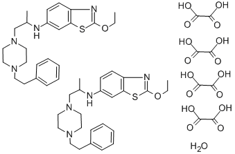 6-(1-Methyl-2-(4-phenethylpiperazino)ethyl)amino-2-ethoxybenzothiazole oxalate hydrate (2:4:1) CAS#: 77563-06-5