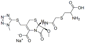 (6R-(6-alpha,7-alpha))-7-((((2-Amino-2-carboxyethyl)thio)acetyl)amino)-7-methoxy-3-(((1-methyl-1H-tetrazol-5-yl)thio)methyl)-8-oxo-5-thia-1-azabicyclo(4.2.0)oct-2-ene-2-carboxylic acid monosodium salt CAS#: 75498-96-3