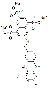 7-[[4-[(2,5,6-Trichloro-4-pyrimidinyl)amino]phenyl]azo]-1,3,5-naphthalenetrisulfonic acid trisodium salt CAS#: 72927-95-8