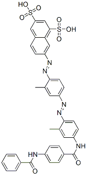 7-[[4-[[4-[[4-(Benzoylamino)benzoyl]amino]-2-methylphenyl]azo]-2-methylphenyl]azo]-1,3-naphthalenedisulfonic acid CAS#: 73287-69-1