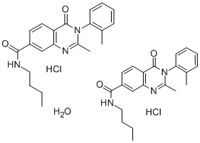 7-Quinazolinecarboxamide, 3,4-dihydro-N-butyl-2-methyl-3-(2-methylphen yl)-4-oxo-, hydrochloride, hydrate (2:2:1) CAS#: 74101-62-5