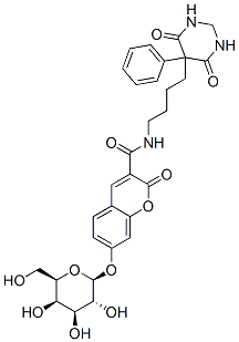 7-(beta-D-galactopyranosyloxy)-N-[4-(hexahydro-4,6-dioxo-5-phenylpyrimidin-5-yl)butyl]-2-oxo-2H-1-benzopyran-3-carboxamide CAS#: 79181-75-2