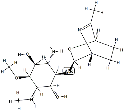 4-Amino-1,4-dideoxy-6-O-methyl-1-(methylamino)-3-O-[(1R,4R)-6-methyl-2-oxa-5-azabicyclo[2.2.2]oct-5-en-3α-yl]-L-chiro-inositol CAS#: 74918-32-4